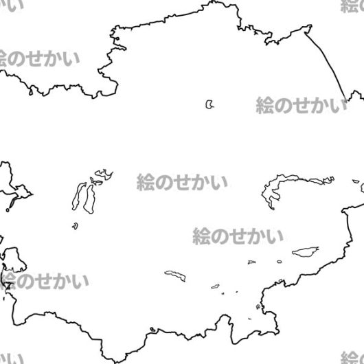 中央アジアの白地図サンプル