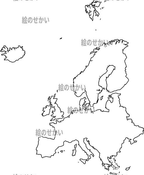 ヨーロッパの白地図サンプル