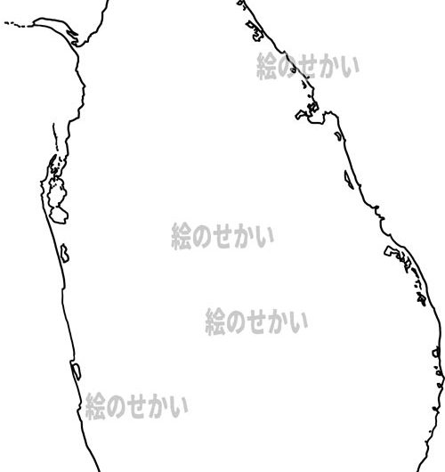 スリランカの白地図サンプル