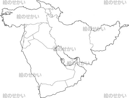 西アジアの地図：西アジア地域