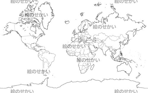 海外版世界地図(国境線あり)サンプル