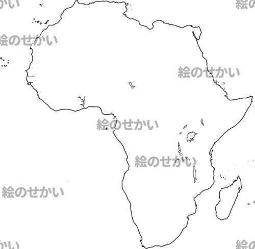 アフリカ大陸の白地図サンプル