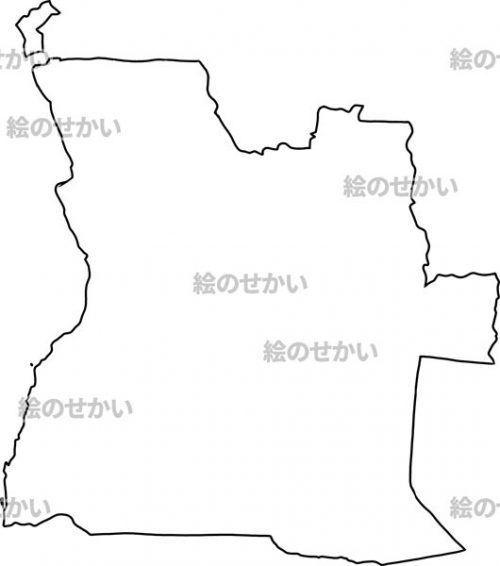 アンゴラの白地図サンプル