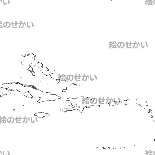 カリブ海の白地図サンプル