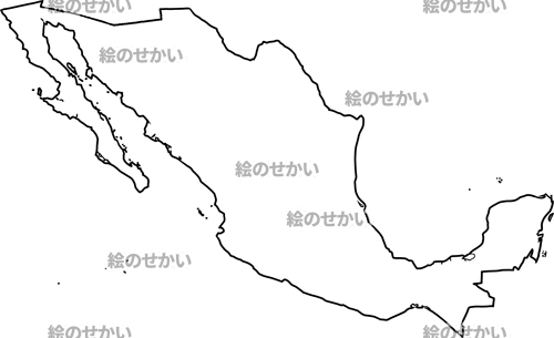 メキシコの白地図サンプル