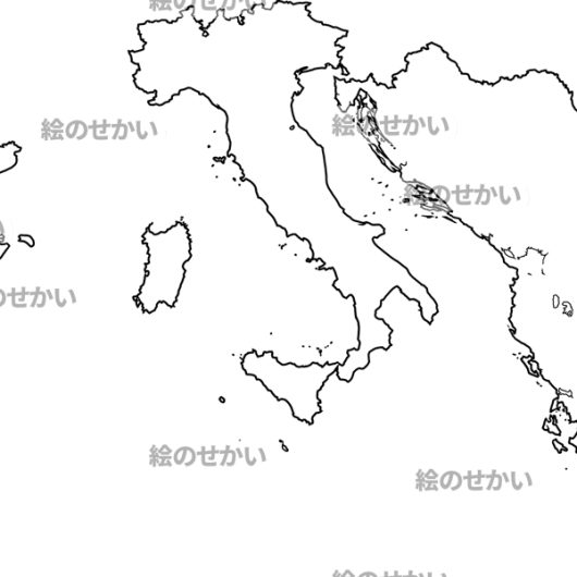 南ヨーロッパの白地図サンプル