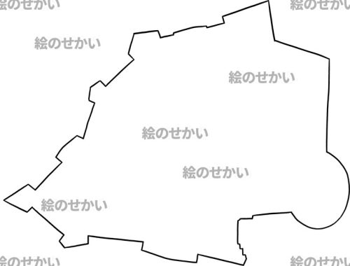 バチカン市国の白地図サンプル