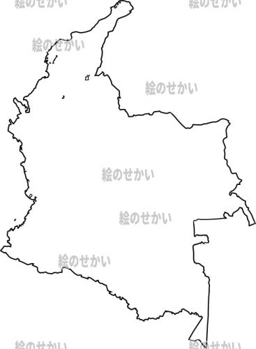 南米大陸の白地図セット：コロンビア