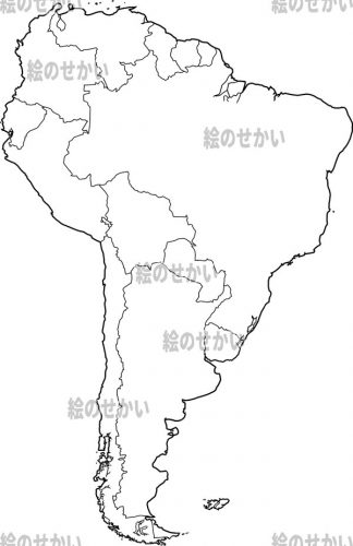 南米大陸の白地図セット：南米地域