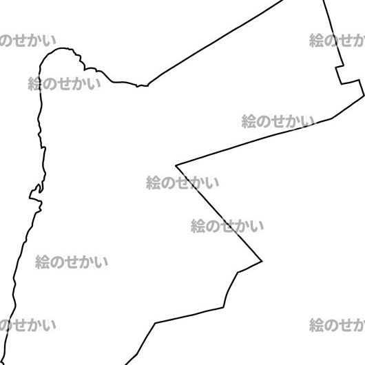 ヨルダンの白地図サンプル
