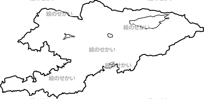 キルギスの白地図サンプル