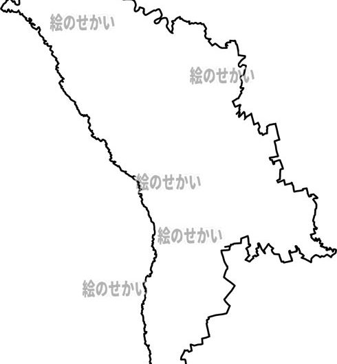 モルドバの白地図サンプル