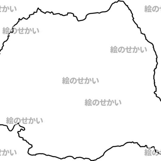 ルーマニアの白地図サンプル