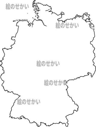 ドイツの白地図サンプル