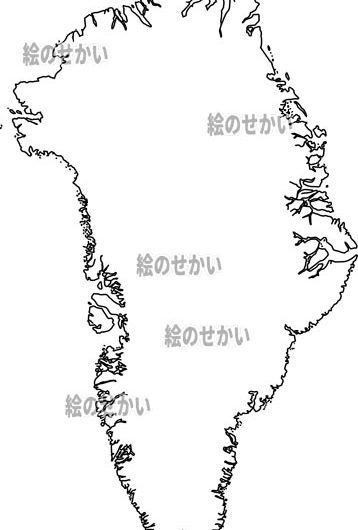グリーンランドの白地図サンプル