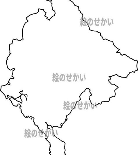 モンテネグロの白地図サンプル