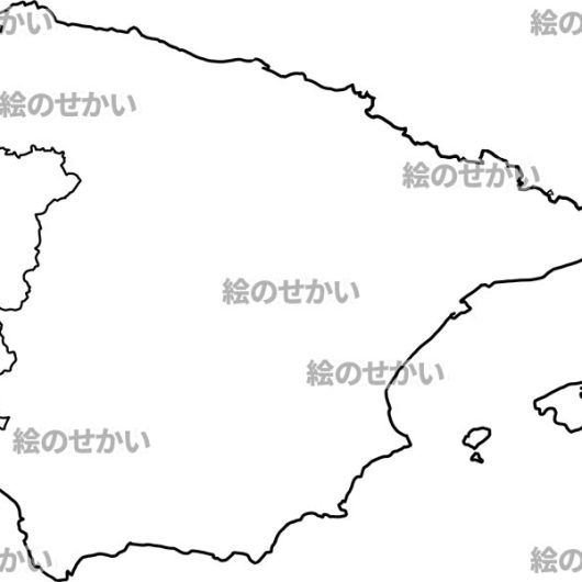 スペインの白地図サンプル