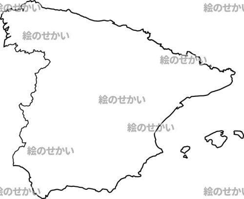 スペインの白地図サンプル