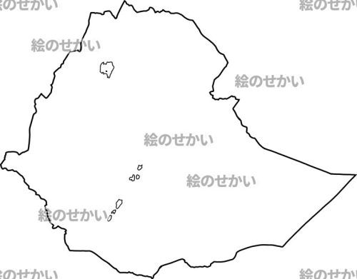 エチオピアの白地図サンプル