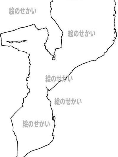モザンビークの白地図サンプル