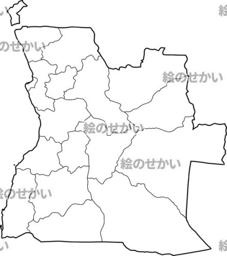 アンゴラの白地図サンプル
