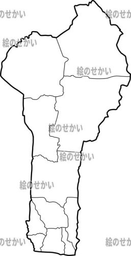ベナン(州境線あり)の白地図セット