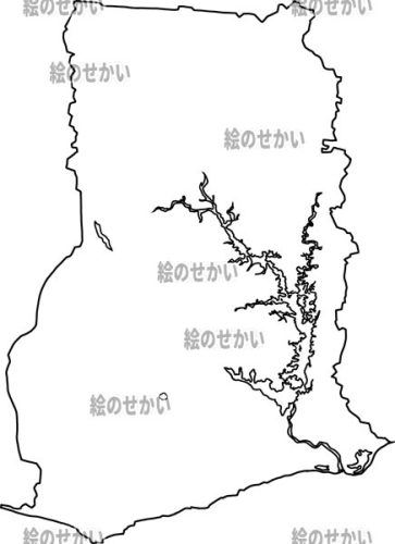 ガーナの白地図サンプル
