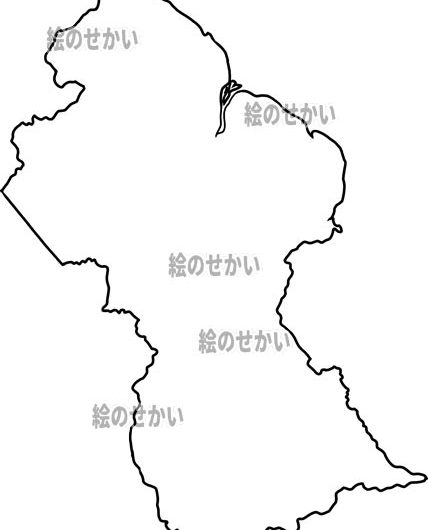 ガイアナの白地図サンプル