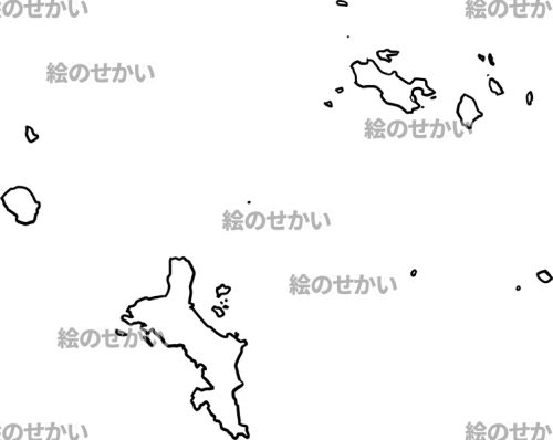 マエ―島(セーシェル)の白地図サンプル