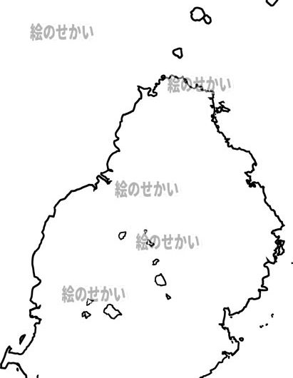 モーリシャスの白地図サンプル