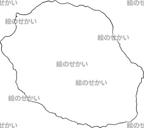 レユニオンの白地図サンプル