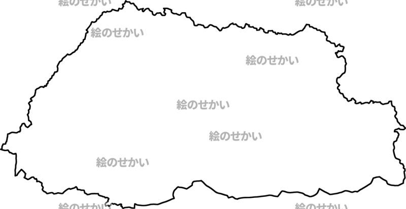 ブータンの白地図サンプル