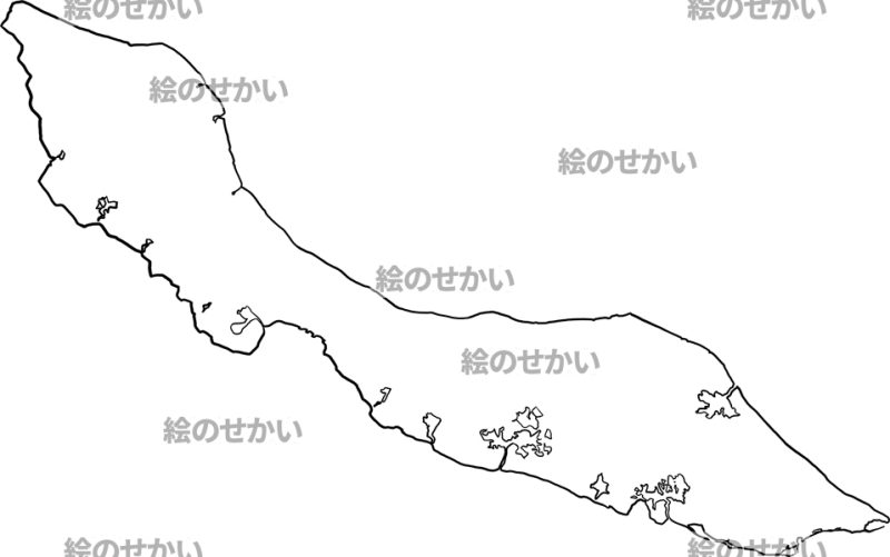 キュラソー島の白地図サンプル