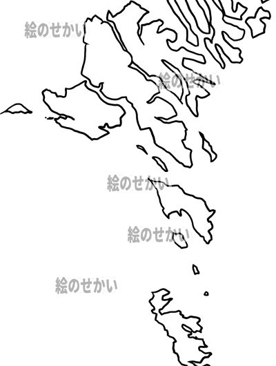 フェロー諸島の白地図サンプル