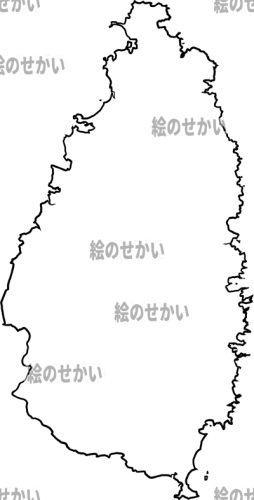 セントルシアの白地図サンプル
