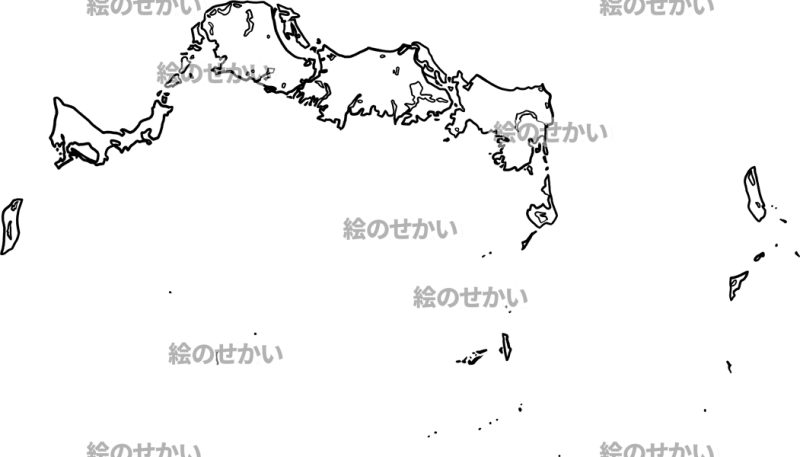タークス・カイコス諸島の白地図サンプル