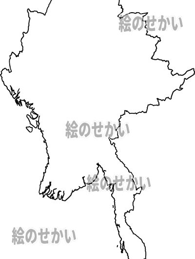 ミャンマーの白地図サンプル