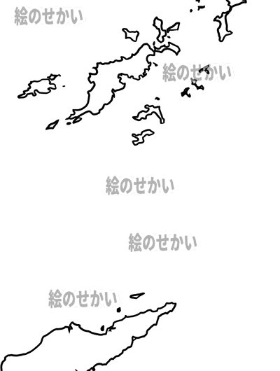 バージン諸島の白地図サンプル