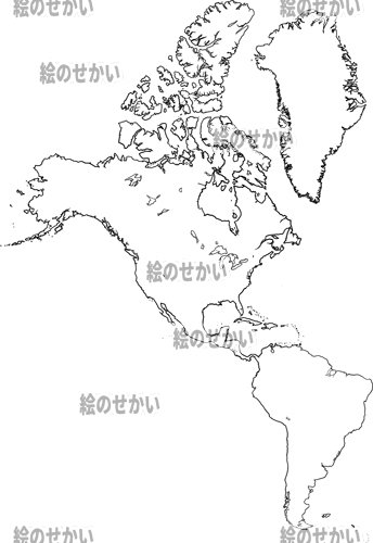 アメリカ大陸の白地図サンプル