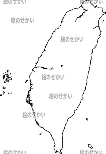 台湾の白地図サンプル