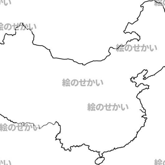 中国の白地図サンプル