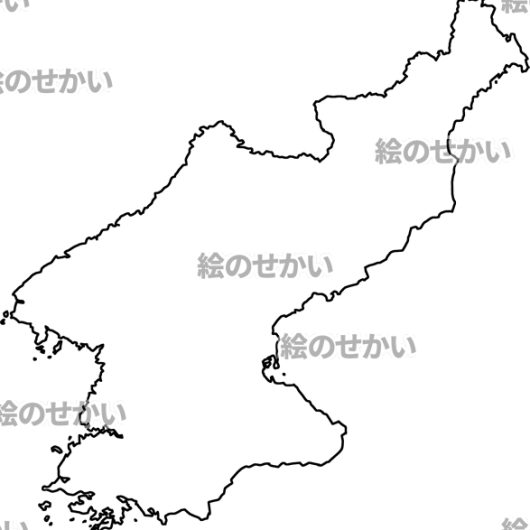 北朝鮮の白地図サンプル