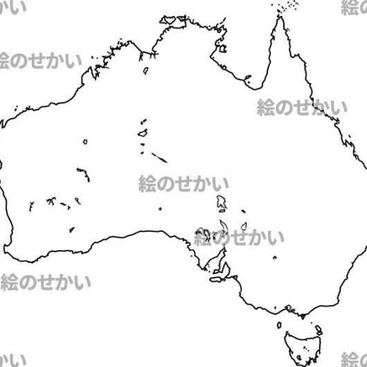 オーストラリアの白地図サンプル