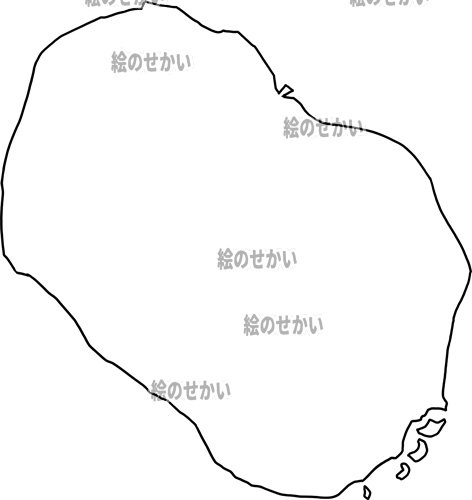 ラロトンガ島の白地図サンプル