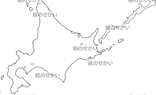 北海道の白地図サンプル