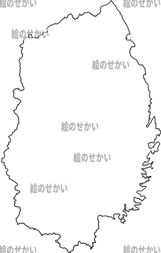 岩手県の白地図サンプル