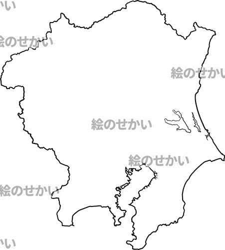 関東地方の白地図サンプル