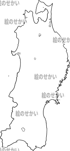 東北地方の白地図サンプル