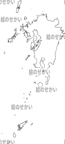 九州地方の白地図サンプル
