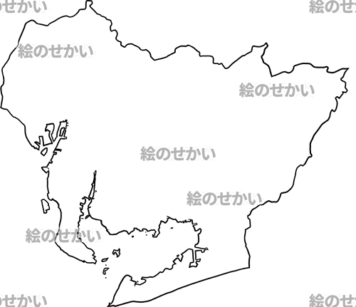 愛知県の白地図サンプル